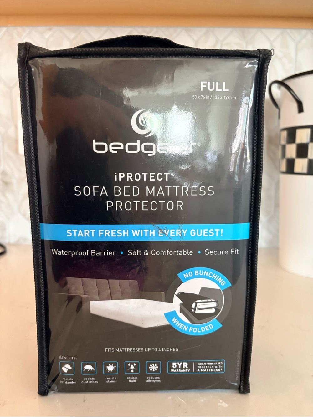 Bedgear Sofa Bed Mattress Protector Full Size Bed - White - NWT